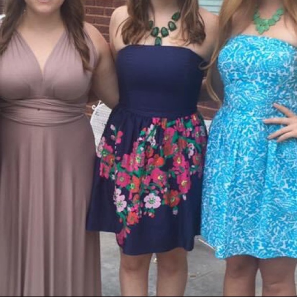 Lilly Pulitzer Navy Strapless Dress